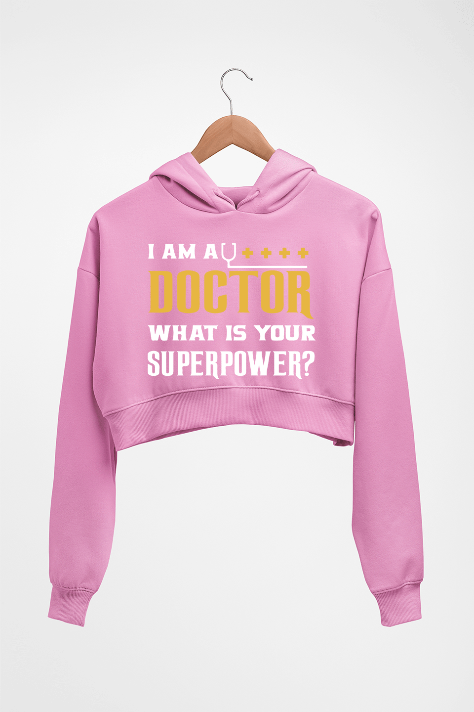 Doctor Crop HOODIE FOR WOMEN-Light Baby Pink-Ektarfa.online