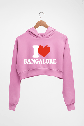 I Love BANGALORE Crop HOODIE FOR WOMEN-Light Baby Pink-Ektarfa.online