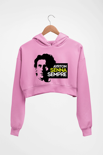 Ayrton Senna Crop HOODIE FOR WOMEN-Light Baby Pink-Ektarfa.online