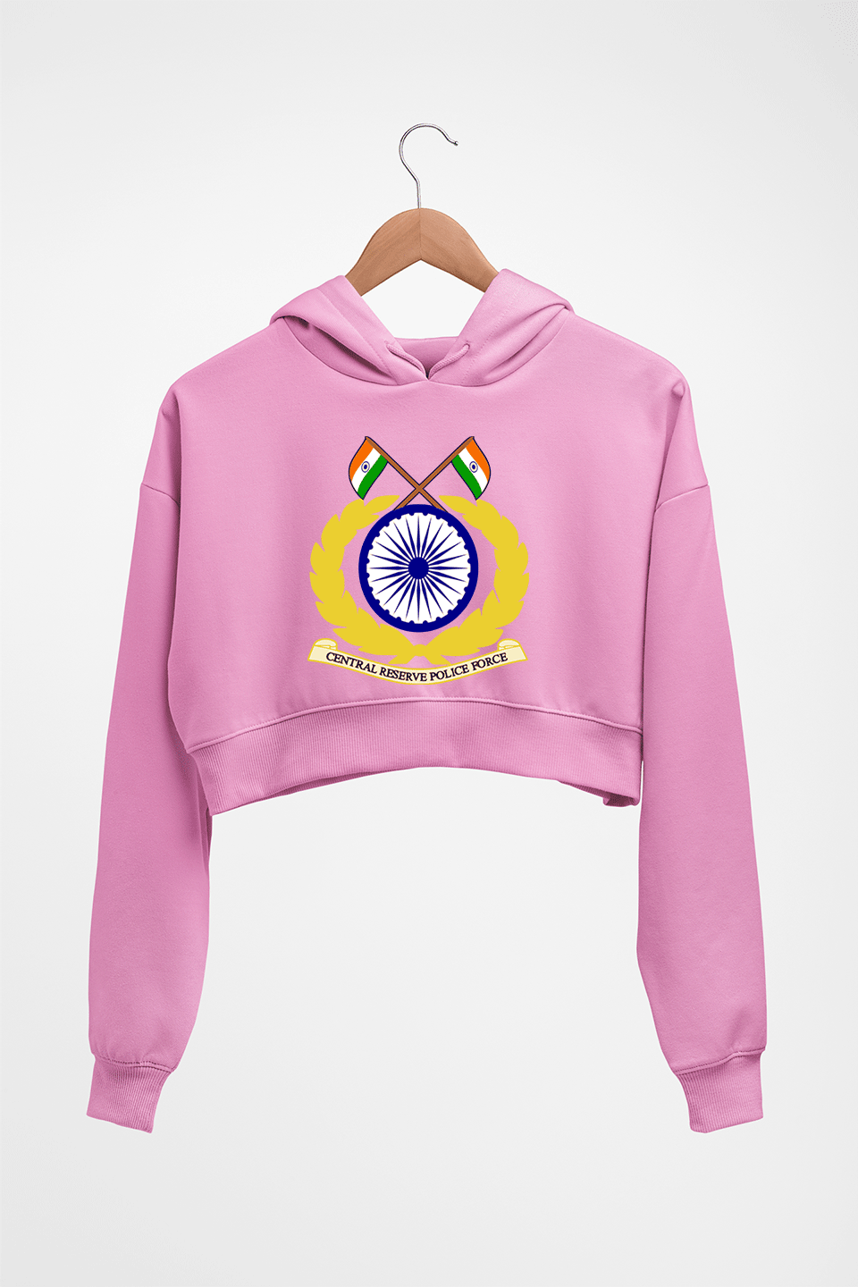CRPF Crop HOODIE FOR WOMEN-Light Baby Pink-Ektarfa.online