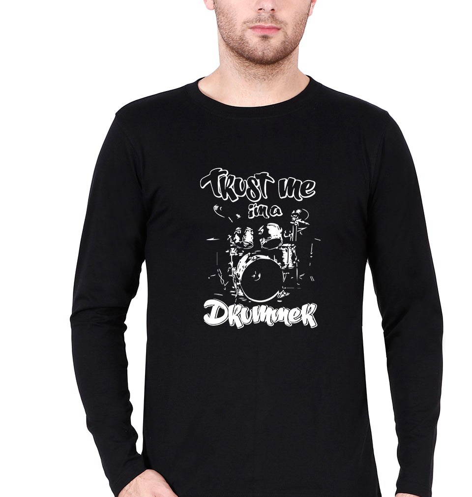 Drummer Full Sleeves T-Shirt for Men-Black-Ektarfa.online