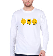 Load image into Gallery viewer, Smiley Full Sleeves T-Shirt for Men-White-Ektarfa.online
