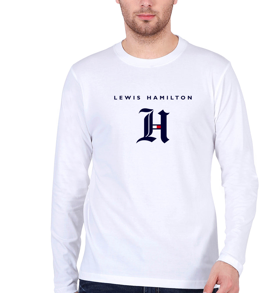 Lewis Hamilton F1 Full Sleeves T-Shirt for Men-White-Ektarfa.online