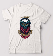 Load image into Gallery viewer, Owl Music T-Shirt for Men-S(38 Inches)-White-Ektarfa.online
