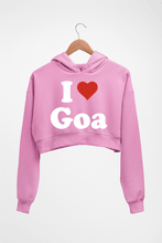 Load image into Gallery viewer, I Love Goa Crop HOODIE FOR WOMEN-Light Baby Pink-Ektarfa.online
