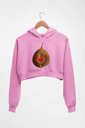 Ganpati Crop HOODIE FOR WOMEN-Light Baby Pink-Ektarfa.online