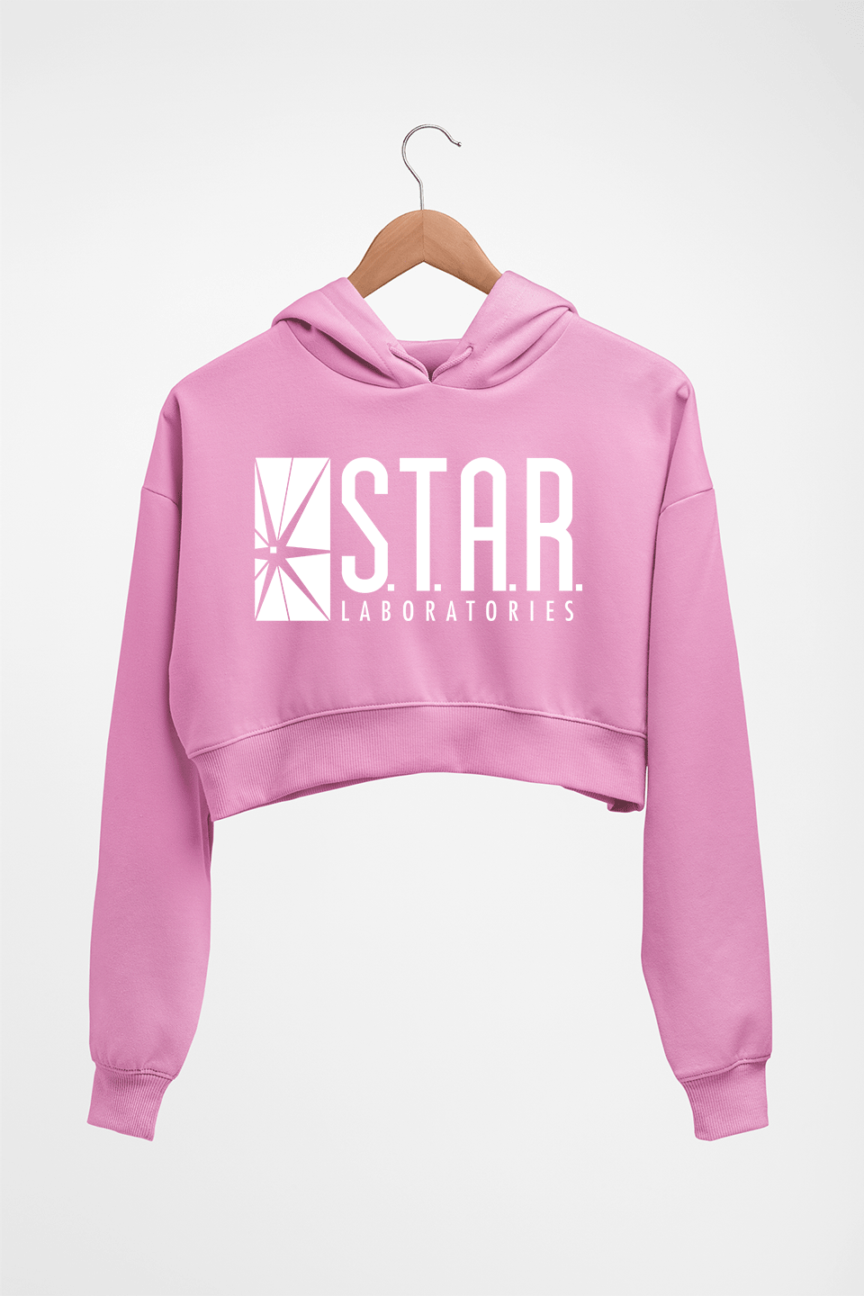 Star laboratories Crop HOODIE FOR WOMEN-Light Baby Pink-Ektarfa.online