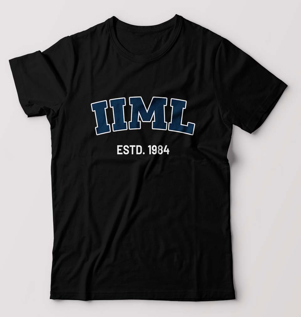 IIM Lucknow T-Shirt for Men-S(38 Inches)-Black-Ektarfa.online