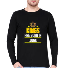 Load image into Gallery viewer, Kings Are Born In June Full Sleeves T-Shirt for Men-Black-Ektarfa.online
