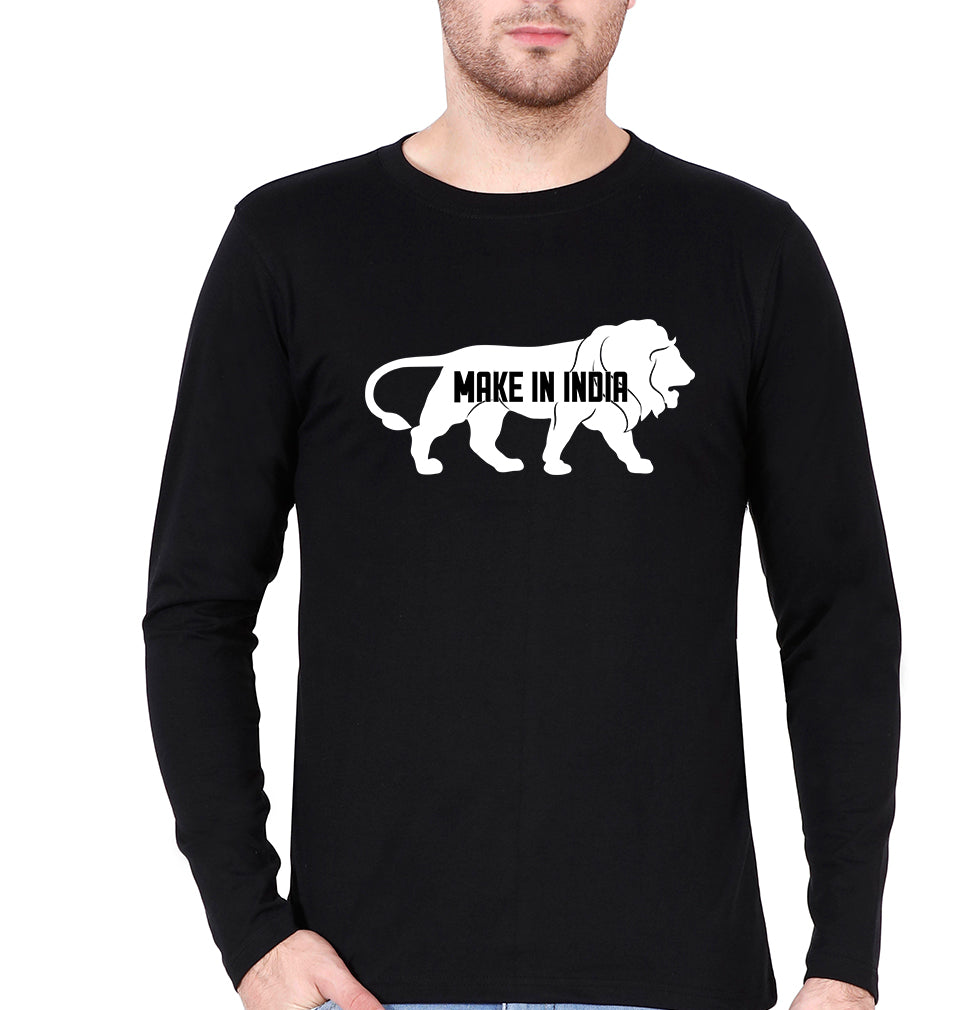 Make in India Full Sleeves T-Shirt for Men-Black-Ektarfa.online