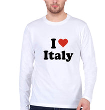 Load image into Gallery viewer, I Love Italy Full Sleeves T-Shirt for Men-White-Ektarfa.online
