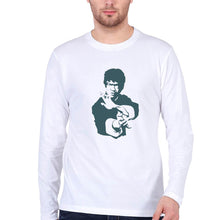 Load image into Gallery viewer, Bruce Lee Full Sleeves T-Shirt for Men-S(38 Inches)-White-Ektarfa.online
