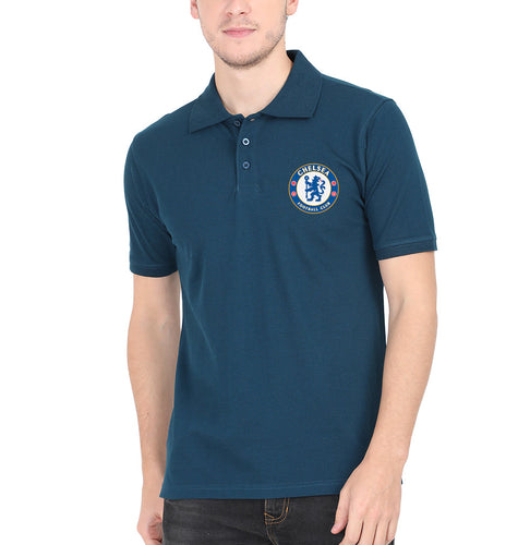 Chelsea Logo Polo T-Shirt for Men-S(38 Inches)-Petrol Blue-Ektarfa.co.in