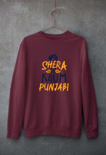 Punjabi Unisex Sweatshirt for Men/Women-Maroon-Ektarfa.online