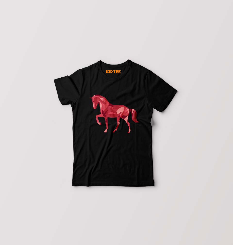 HORSE T-Shirt for Boy/Girl-0-1 Year(20 Inches)-Black-Ektarfa.online