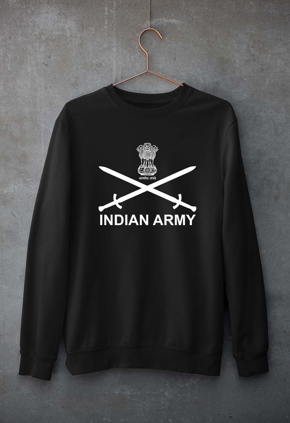 Indian Army Unisex Sweatshirt for Men/Women-Black-Ektarfa.online
