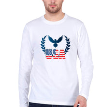 Load image into Gallery viewer, USA America Full Sleeves T-Shirt for Men-White-Ektarfa.online
