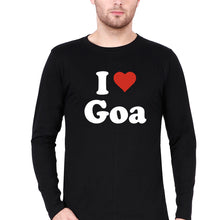 Load image into Gallery viewer, I Love Goa Full Sleeves T-Shirt for Men-Black-Ektarfa.online
