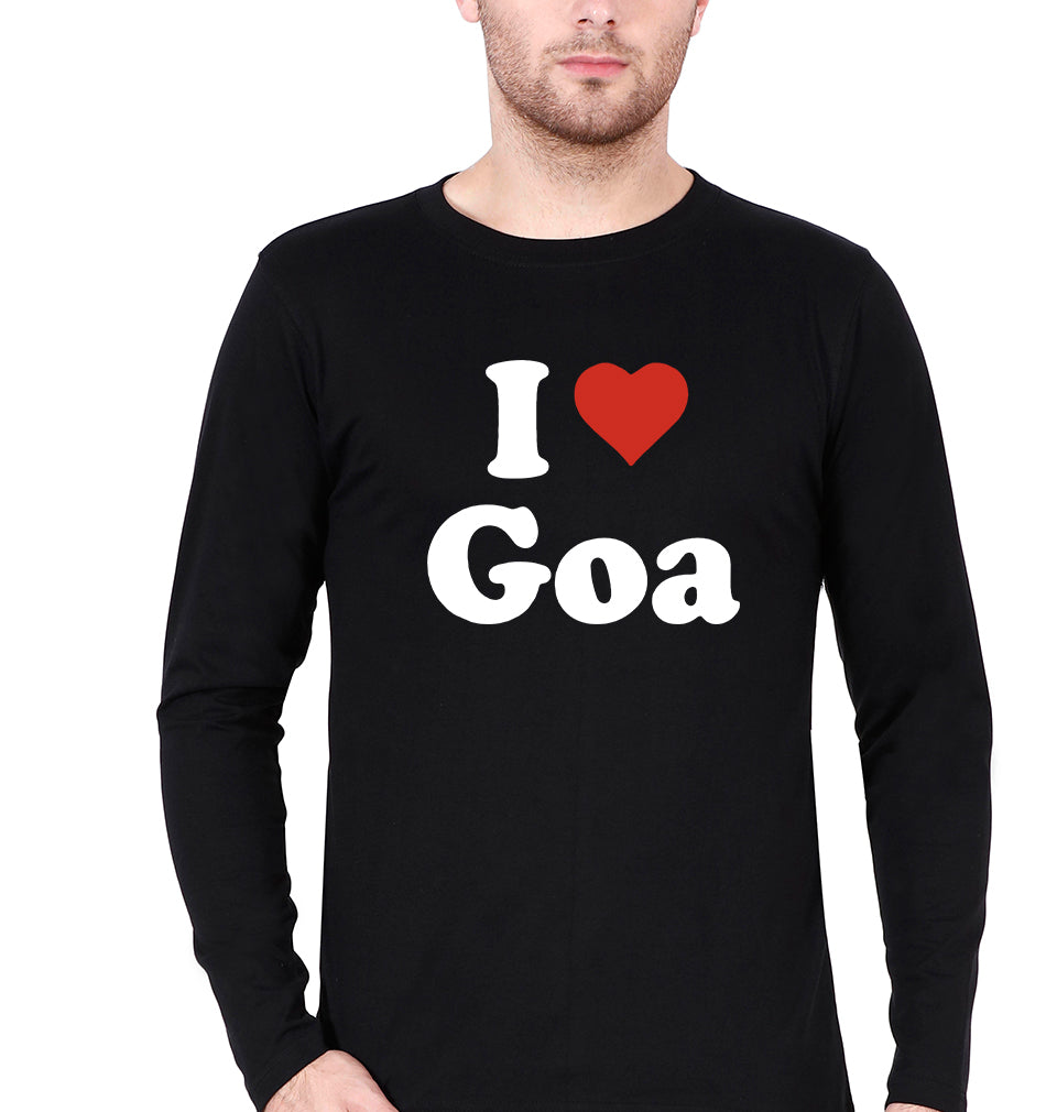 I Love Goa Full Sleeves T-Shirt for Men-Black-Ektarfa.online