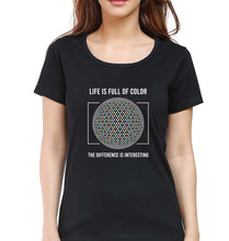 Load image into Gallery viewer, Life T-Shirt for Women-XS(32 Inches)-Black-Ektarfa.online
