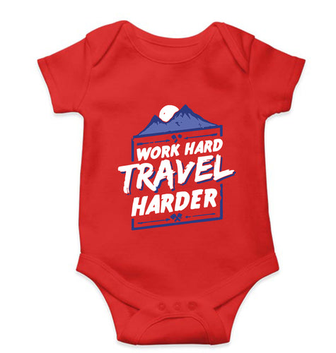 Travel Harder Kids Romper For Baby Boy/Girl-0-5 Months(18 Inches)-RED-Ektarfa.online