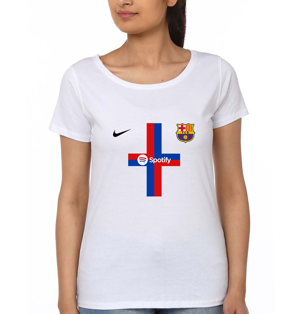 Barcelona 2022-23 T-Shirt for Women-White-Ektarfa.online
