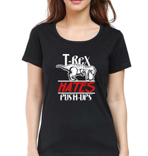Load image into Gallery viewer, T-Rex Gym Funny T-Shirt for Women-XS(32 Inches)-Black-Ektarfa.online
