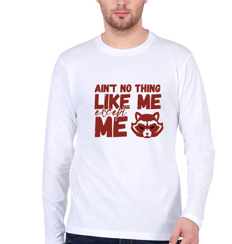 Rocket Raccoon Full Sleeves T-Shirt for Men-White-Ektarfa.online