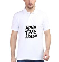 Load image into Gallery viewer, Apna Time Aayega Polo T-Shirt for Men-S(38 Inches)-White-Ektarfa.co.in
