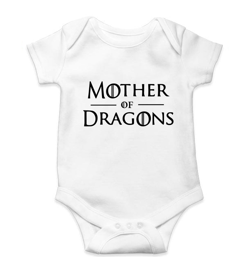 Mother of Dragons (GOT) Kids Romper For Baby Boy/Girl-0-5 Months(18 Inches)-White-Ektarfa.online