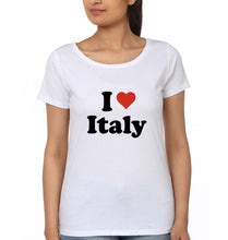 Load image into Gallery viewer, I Love Italy T-Shirt for Women-White-Ektarfa.online
