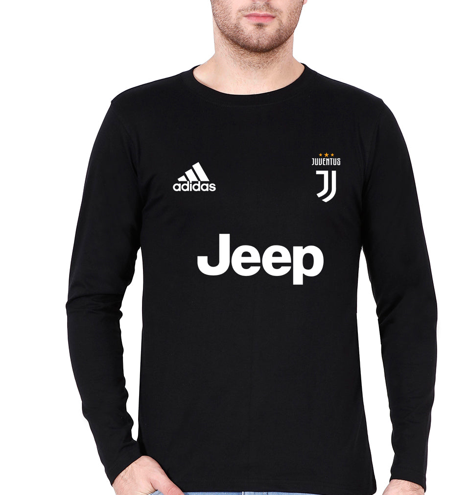 Juventus F.C. 2021-22 Full Sleeves T-Shirt for Men-S(38 Inches)-Black-Ektarfa.online