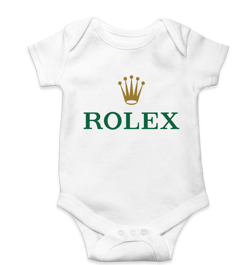 Rolex Kids Romper For Baby Boy/Girl-0-5 Months(18 Inches)-White-Ektarfa.online