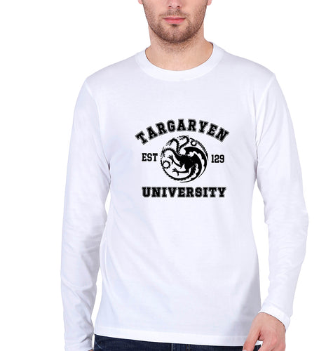 House Targaryen (GOT) Full Sleeves T-Shirt for Men-White-Ektarfa.online