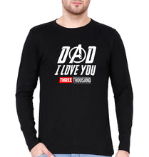 Load image into Gallery viewer, Dad I Love You 3000 Full Sleeves T-Shirt for Men-Black-Ektarfa.online
