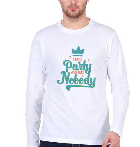 Party Full Sleeves T-Shirt for Men-White-Ektarfa.online