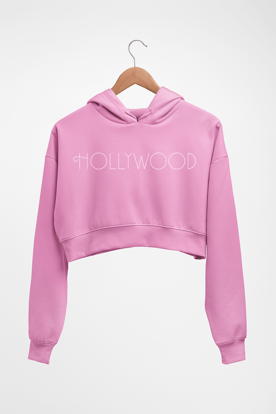 Hollywood Crop HOODIE FOR WOMEN-Light Baby Pink-Ektarfa.online