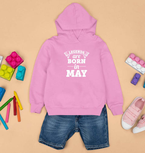 Legends are Born in May Kids Hoodie for Boy/Girl-1-2 Years(24 Inches)-Light Baby Pink-Ektarfa.online