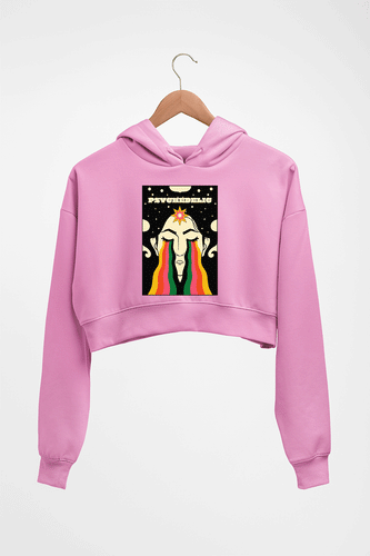 Psychedelic Crop HOODIE FOR WOMEN-Light Baby Pink-Ektarfa.online