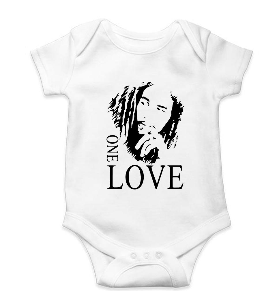 Bob Marley Kids Romper For Baby Boy/Girl-0-5 Months(18 Inches)-White-Ektarfa.online