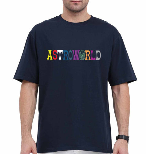 Astroworld Travis Scott Oversized T-Shirt for Men-Navy Blue-Ektarfa.online