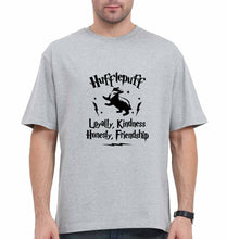 Load image into Gallery viewer, Hufflepuff Harry Potter Oversized T-Shirt for Men-Grey-Ektarfa.online
