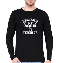 Load image into Gallery viewer, Legends are Born in February Full Sleeves T-Shirt for Men-Black-Ektarfa.online
