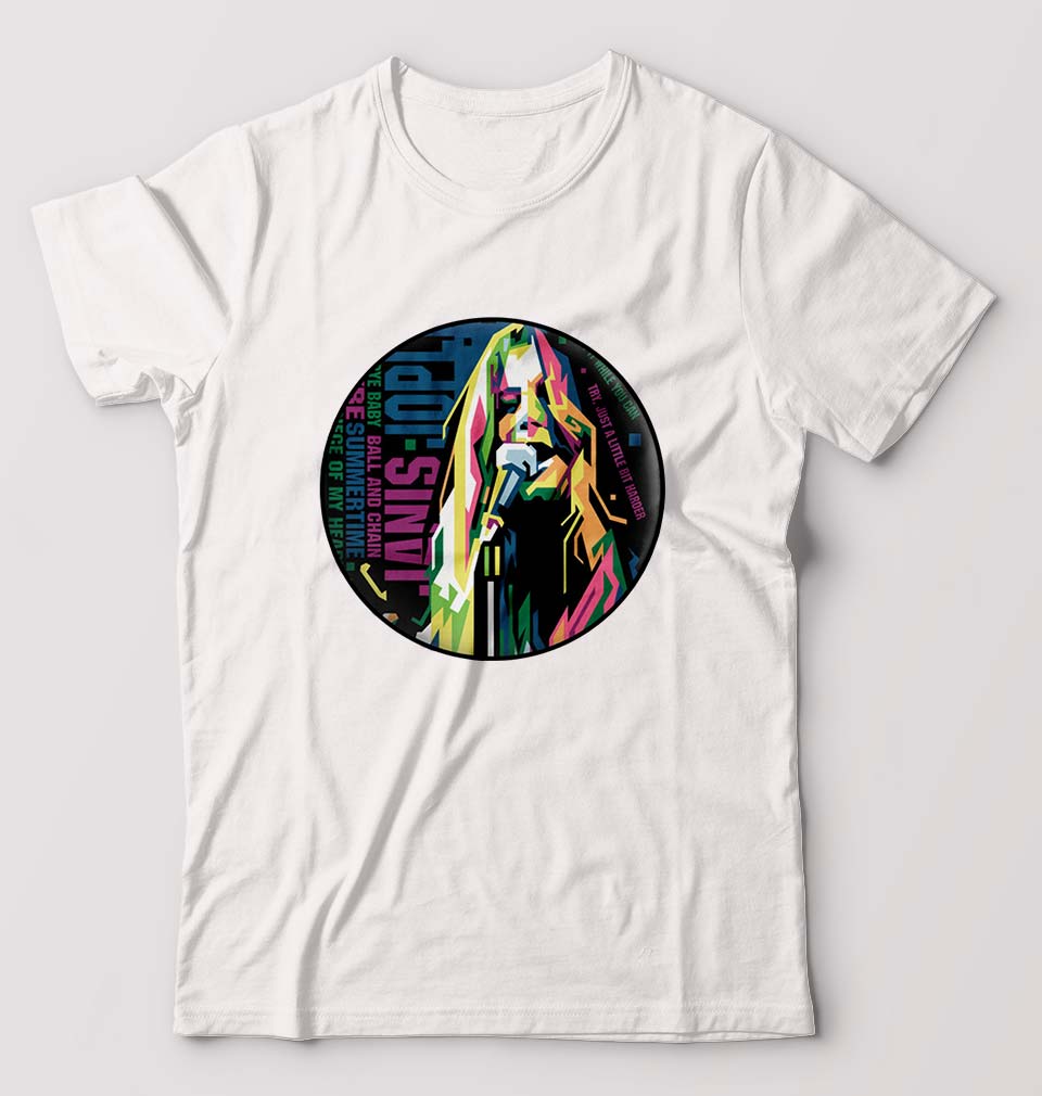 Janis Joplin T-Shirt for Men-White-Ektarfa.online