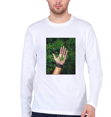 Weed Full Sleeves T-Shirt for Men-White-Ektarfa.online
