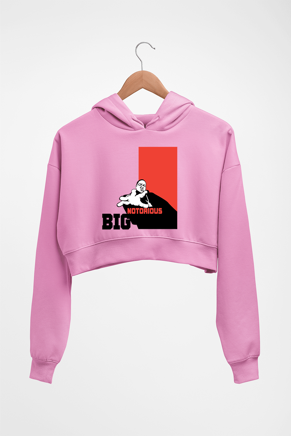 The Notorious B.I.G Crop HOODIE FOR WOMEN-Light Baby Pink-Ektarfa.online