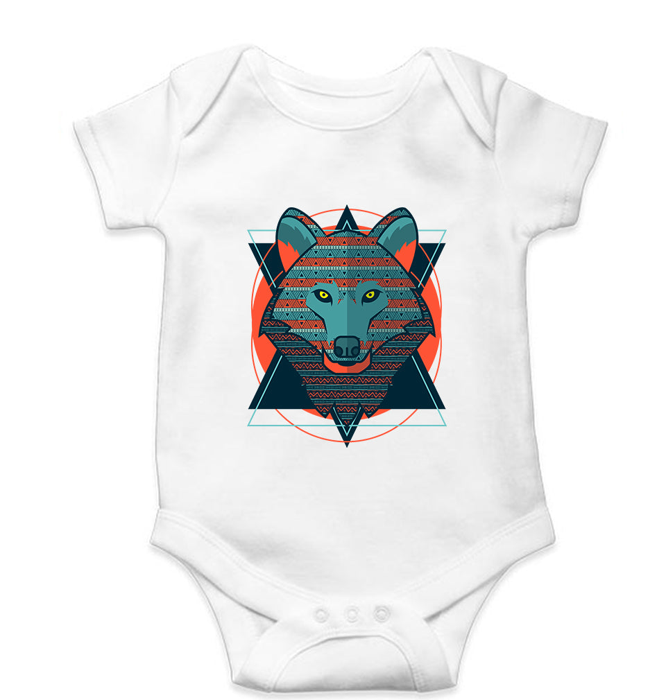 Fox Wolf Kids Romper For Baby Boy/Girl-White-Ektarfa.online