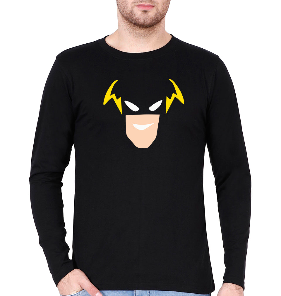 Flash Superhero Full Sleeves T-Shirt for Men-Black-Ektarfa.online