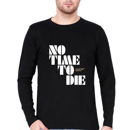 No Time To Die James Bond 007 Full Sleeves T-Shirt for Men-Black-Ektarfa.online