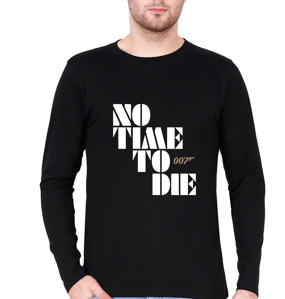 No Time To Die James Bond 007 Full Sleeves T-Shirt for Men-Black-Ektarfa.online